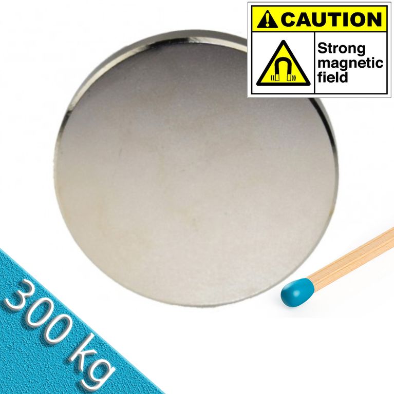 Scheibenmagnet Ø 100,0 x 30,0 mm N45 Nickel - hält 300 kg