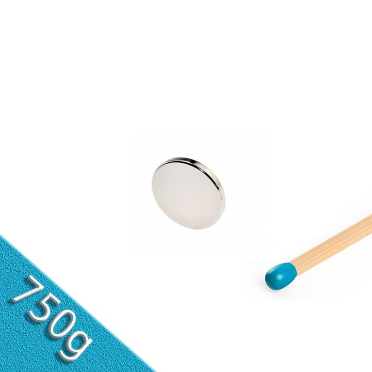 Scheibenmagnet Ø 11,0 x 1,0 mm N48 Nickel - hält 750 g