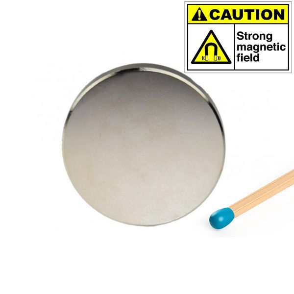 Scheibenmagnet Ø 50,0 x 20,0 mm N45 Nickel - hält 88 kg