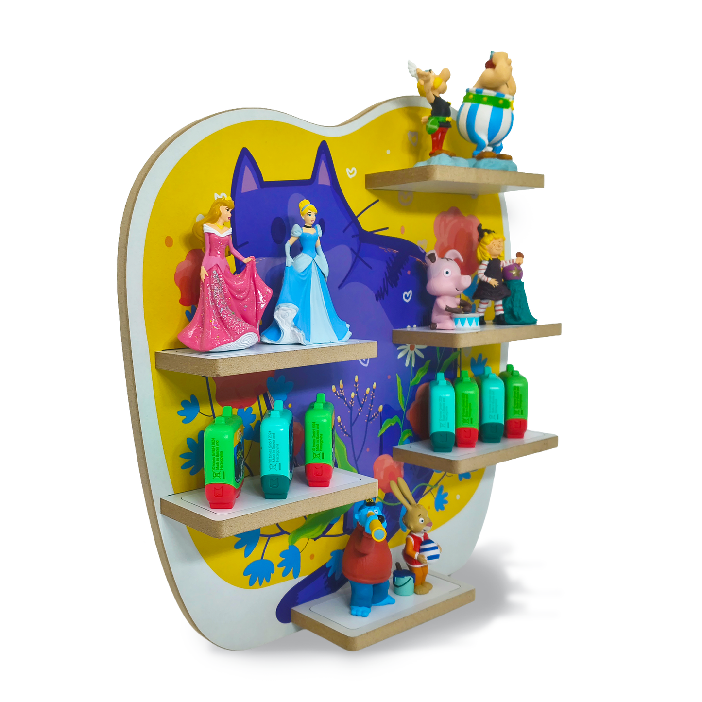 Smagnon Regal für die Toniebox und Tonie Figuren Motiv Katze Kinderspielzeug