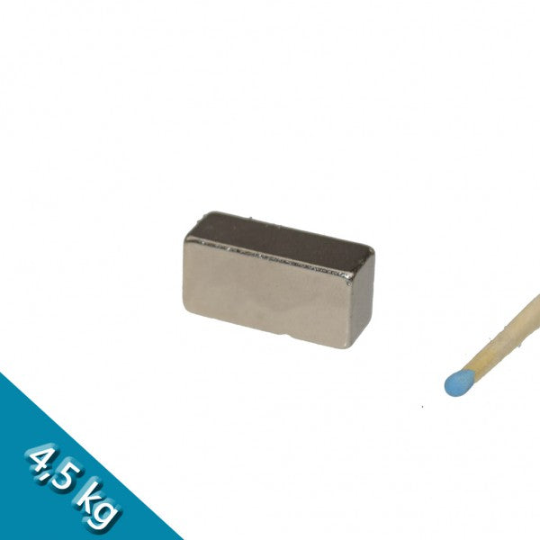 SmCo-Quadermagnet 25,0 x 9,5 x 12,0 mm Nickel - hält 4,5 kg