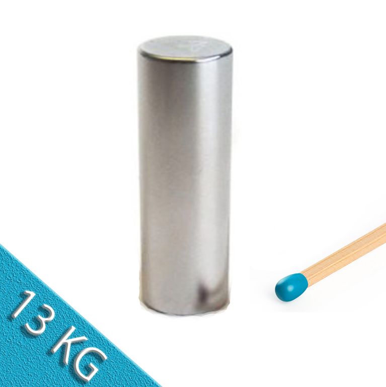 Stabmagnet Ø 15,0 x 50,0 mm N40 Nickel - hält 13 kg