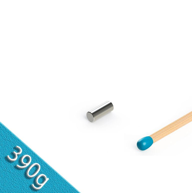 Stabmagnet Ø 3,0 x 10,0 mm N45 Nickel - hält 390 g