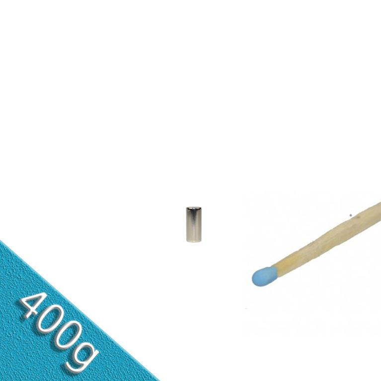Stabmagnet Ø 3,0 x 6,0 mm N48 Nickel - hält 400 g