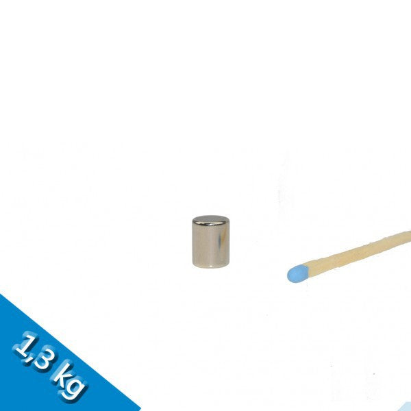 Stabmagnet Ø 8,0 x 10,0 mm N42 Nickel