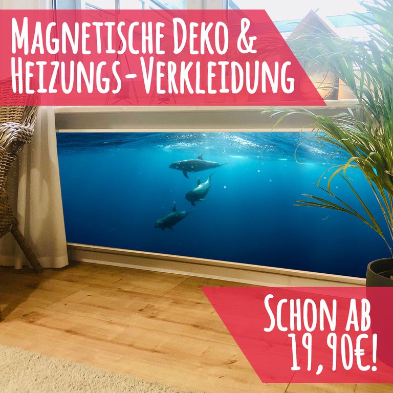 Magnet Heizkörperverkleidung Heizkörperabdeckung Heizung Schutz Motiv Delfine