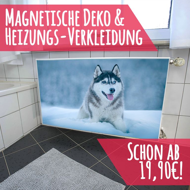 Magnet Heizkörperverkleidung Heizkörperabdeckung Heizung Schutz Motiv Husky
