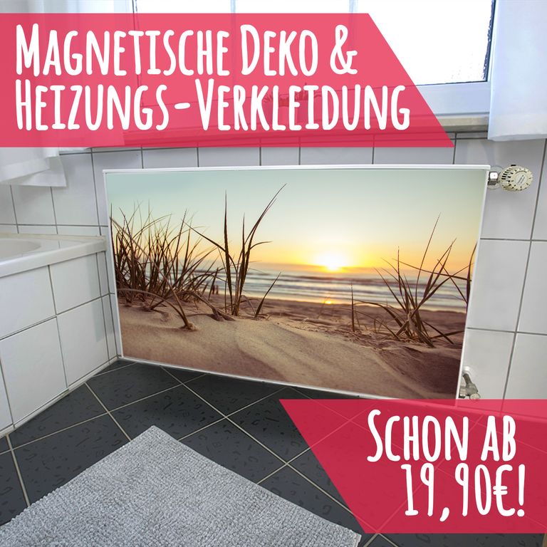 Magnet Heizkörperverkleidung Heizkörperabdeckung Heizung Schutz Motiv Strand-Gras