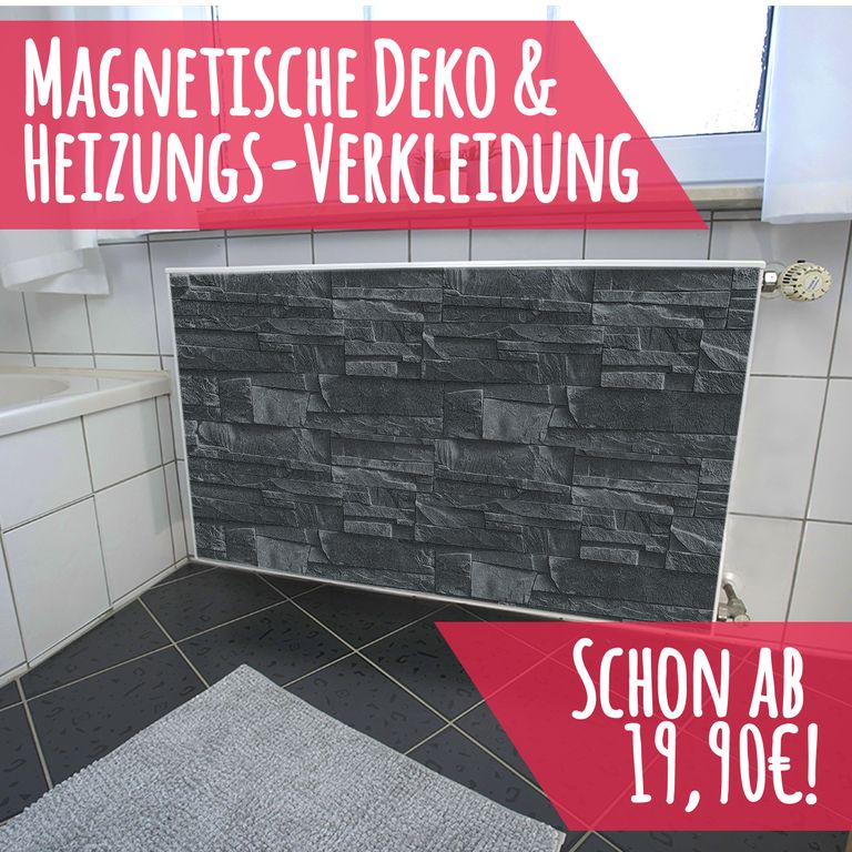 Magnet Heizkörperverkleidung Heizkörperabdeckung Heizkörper - Motiv Schiefer Steinwand