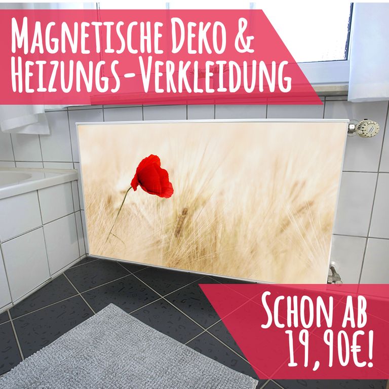 Magnet Heizkörperverkleidung Heizkörperabdeckung Heizung Schutz Motiv Mohnblume