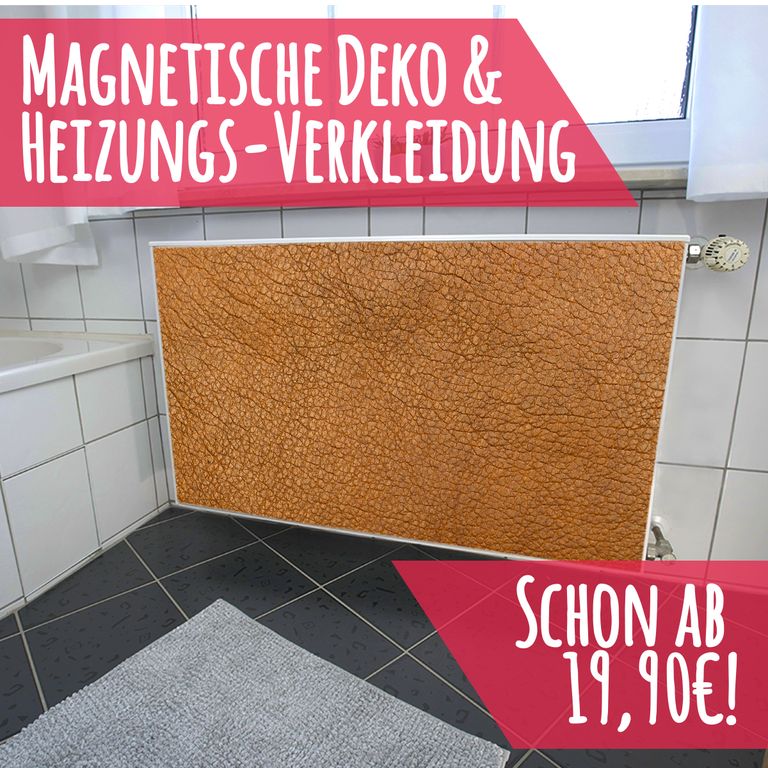 Magnet Heizkörperverkleidung Heizkörperabdeckung Heizung Schutz Motiv Leder braun