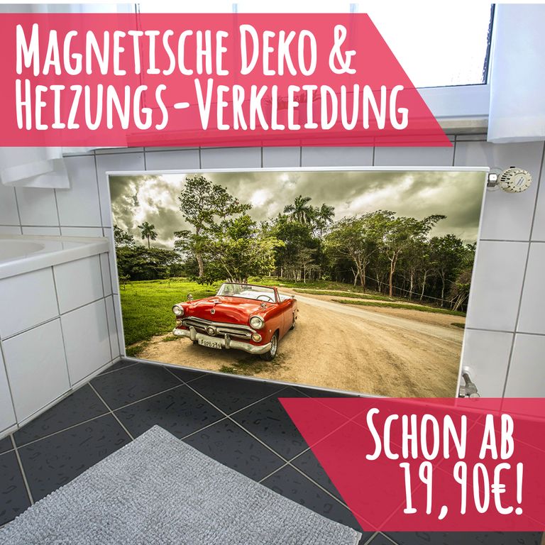 Magnet Heizkörperverkleidung Heizkörperabdeckung Heizkörper - Motiv Oldtimer-rot