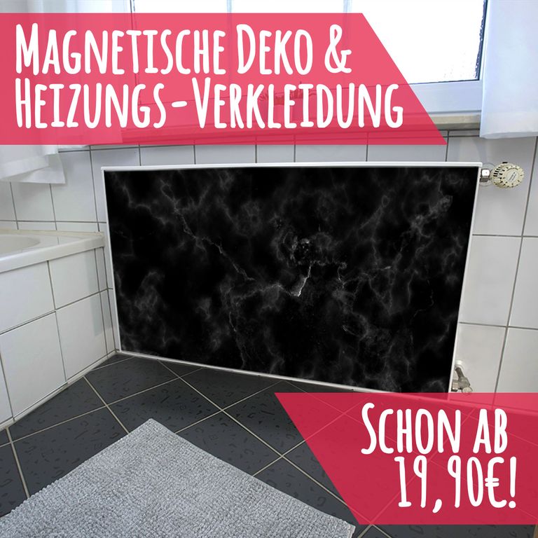 Magnet Heizkörperverkleidung Heizkörperabdeckung Heizung Schutz Motiv Marmor Schwarz