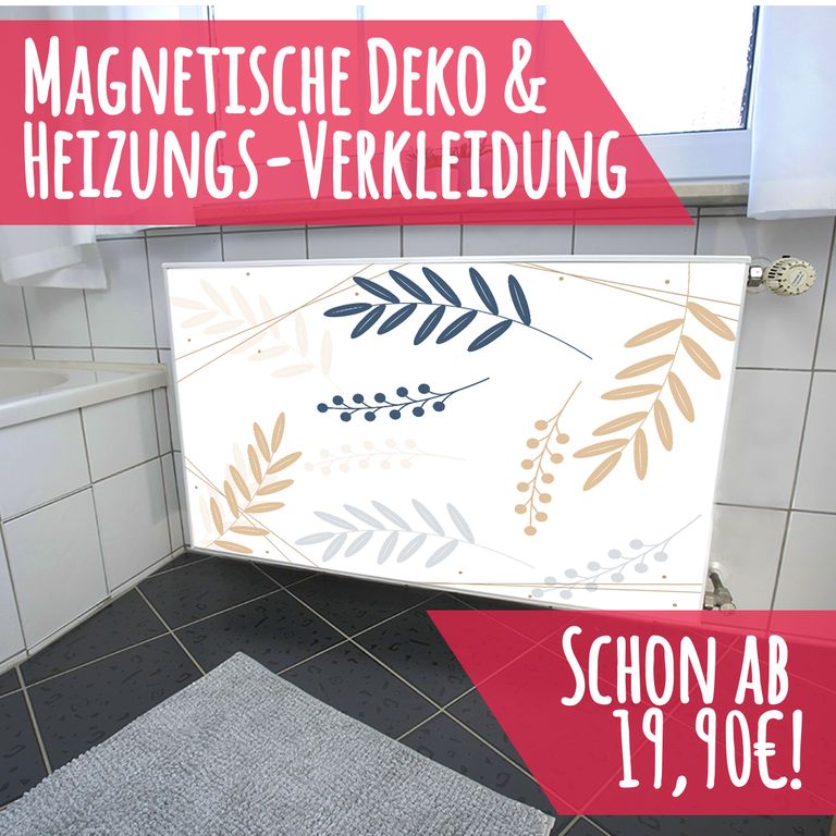 Magnet Heizkörperverkleidung Heizkörperabdeckung Heizung Schutz Motiv Floret