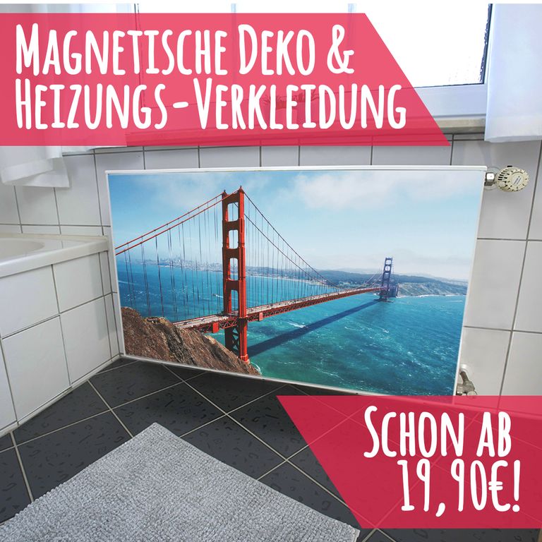 Magnet Heizkörperverkleidung Heizkörperabdeckung Heizung Schutz Motiv Golden Gate