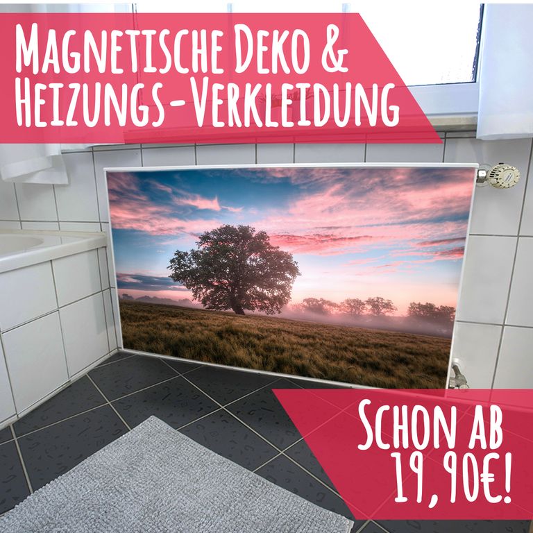 Magnet Heizkörperverkleidung Heizkörperabdeckung Heizkörper - Motiv Baum im Feld