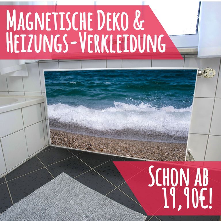 Magnet Heizkörperverkleidung Heizkörperabdeckung Heizung Schutz Motiv Kiesel-Strand