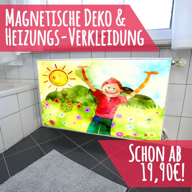 Magnet Heizkörperverkleidung Heizkörperabdeckung Heizung Schutz Motiv Kinderbild Sonne