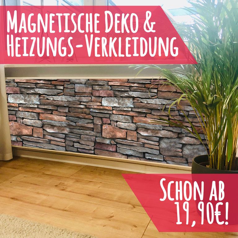 Magnet Heizkörperverkleidung Heizkörperabdeckung Heizung Schutz Motiv Bunt-Steinwand