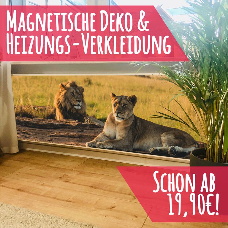 Magnet Heizkörperverkleidung Heizkörperabdeckung Heizung Schutz Motiv Löwen