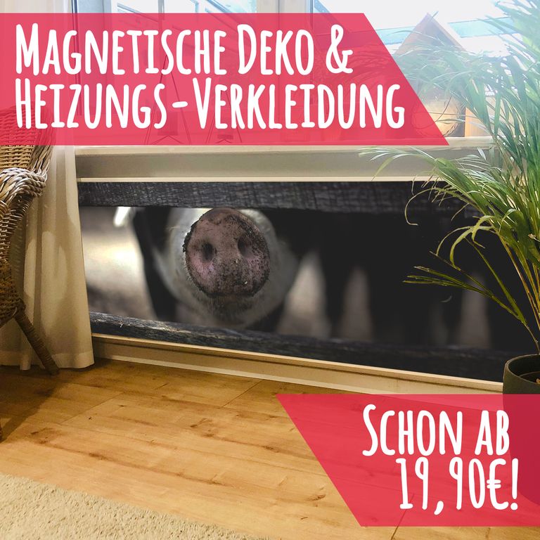 Magnet Heizkörperverkleidung Heizkörperabdeckung Heizung Motiv Schweinchennase