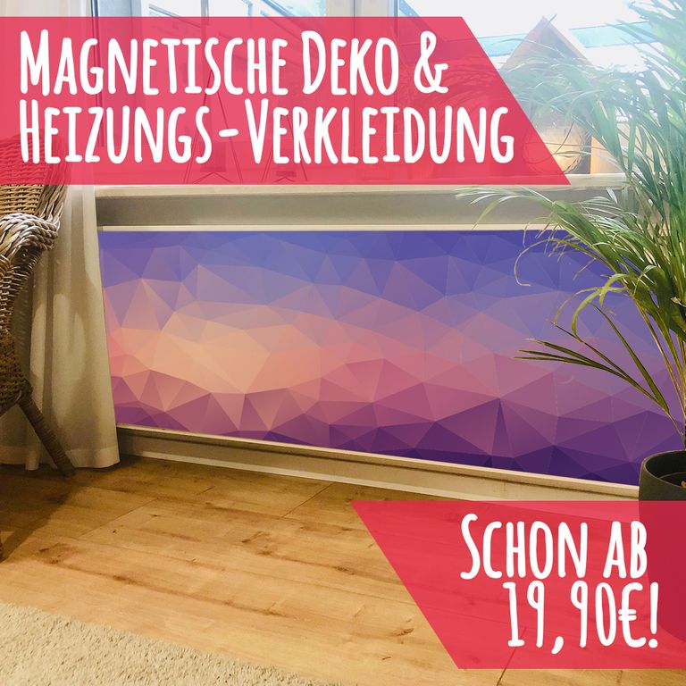 Magnet Heizkörperverkleidung Heizkörperabdeckung Heizung Schutz Motiv Polygon-Muster