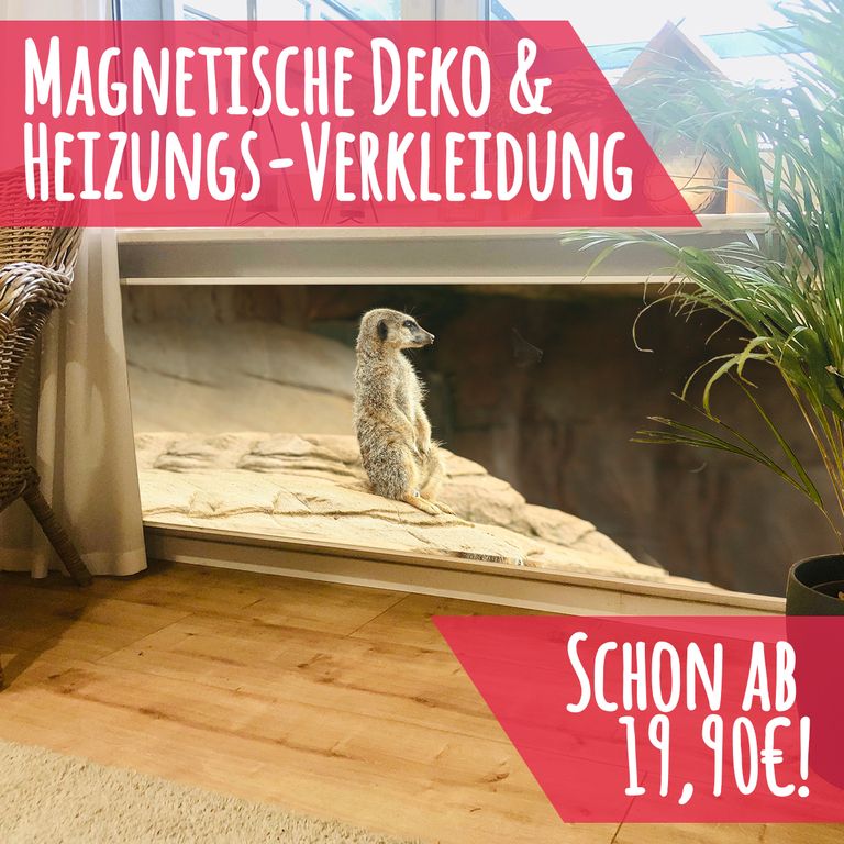 Magnet Heizkörperverkleidung Heizkörperabdeckung Heizung Schutz Motiv Erdmännchen