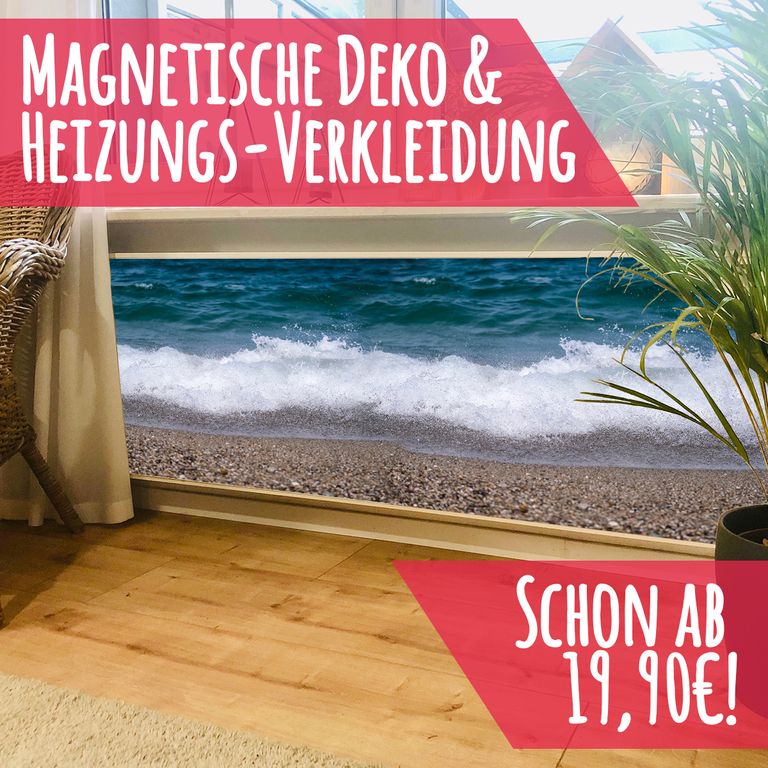 Magnet Heizkörperverkleidung Heizkörperabdeckung Heizung Schutz Motiv Kiesel-Strand