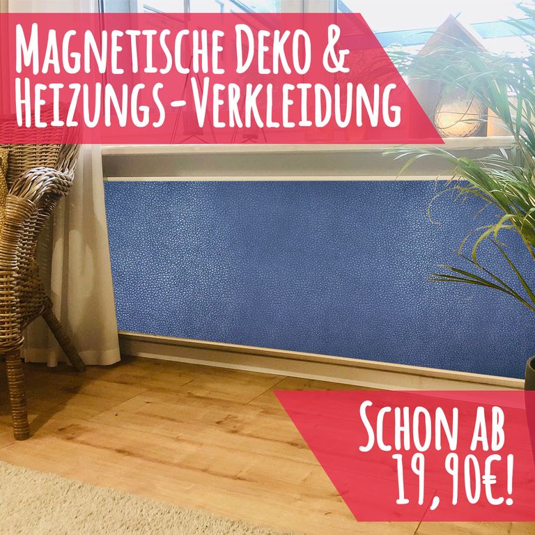 Magnet Heizkörperverkleidung Heizkörperabdeckung Heizung Schutz Motiv Leder-Blau