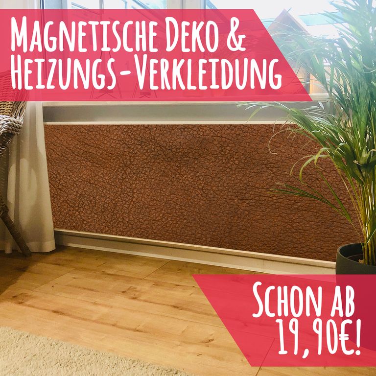 Magnet Heizkörperverkleidung Heizkörperabdeckung Heizung Schutz Motiv Leder braun