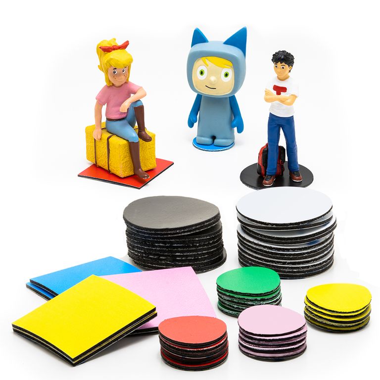 10er Set - Klebepunkte magnetisch für Hörspielbox Figuren - Regal