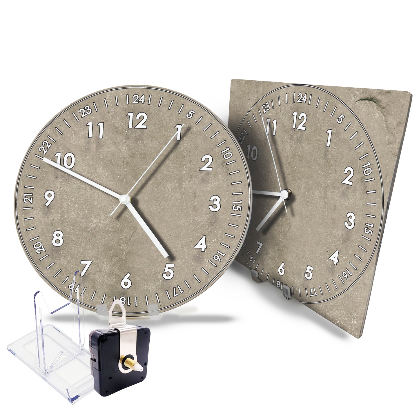 Hochwertige 30cm-Uhren Made in Alzenau Lautlose Uhr MDF Acryl Motiv Beton-Look