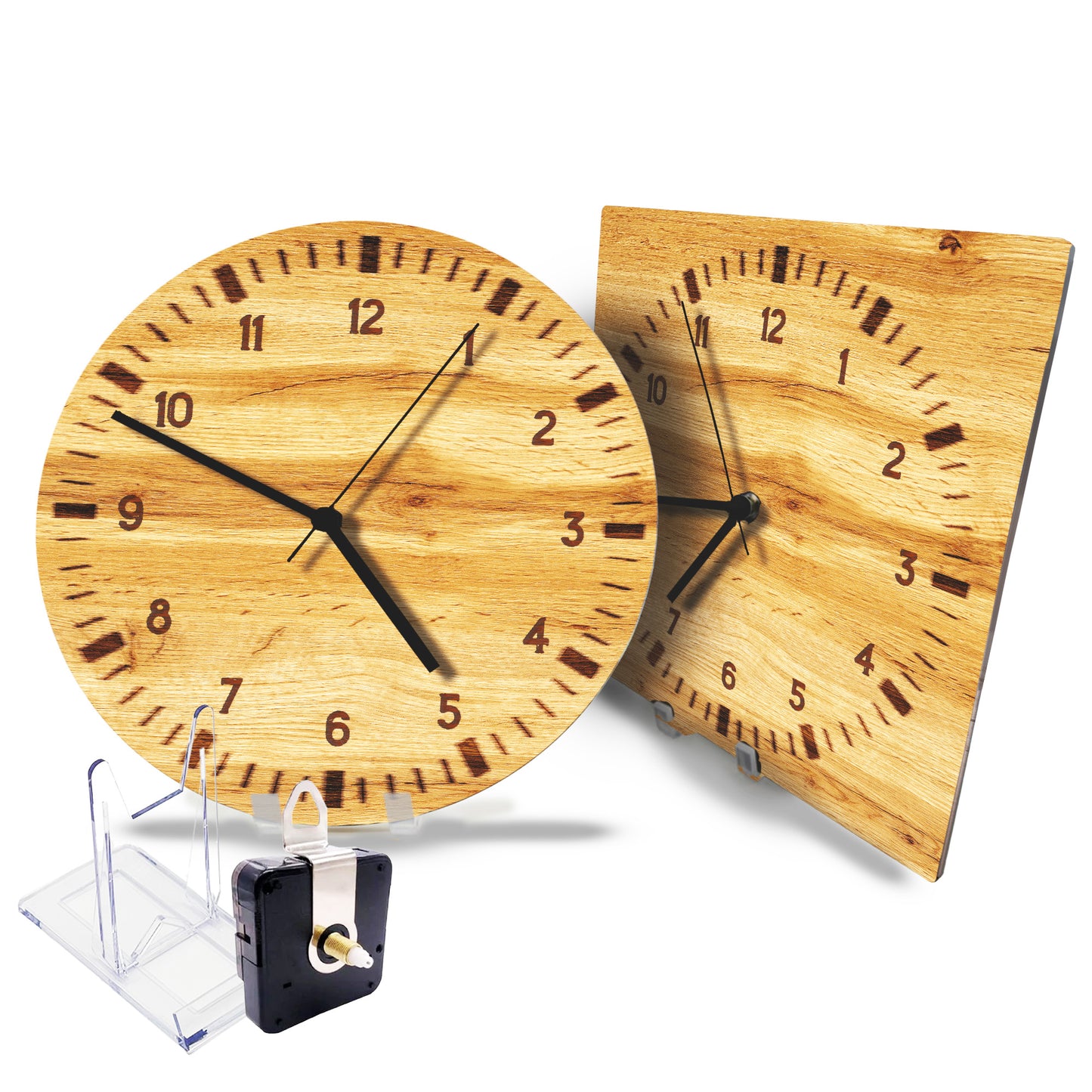 Hochwertige 30cm-Uhren Made in Alzenau Lautlose Uhr MDF Acryl Motiv Holz Branding
