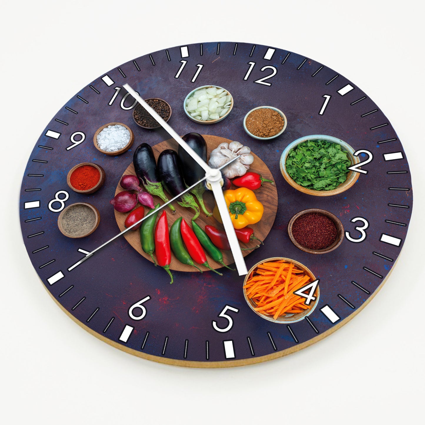 Hochwertige 30cm-Uhren Made in Alzenau Lautlose Uhr MDF Acryl Motiv Gewürztraum