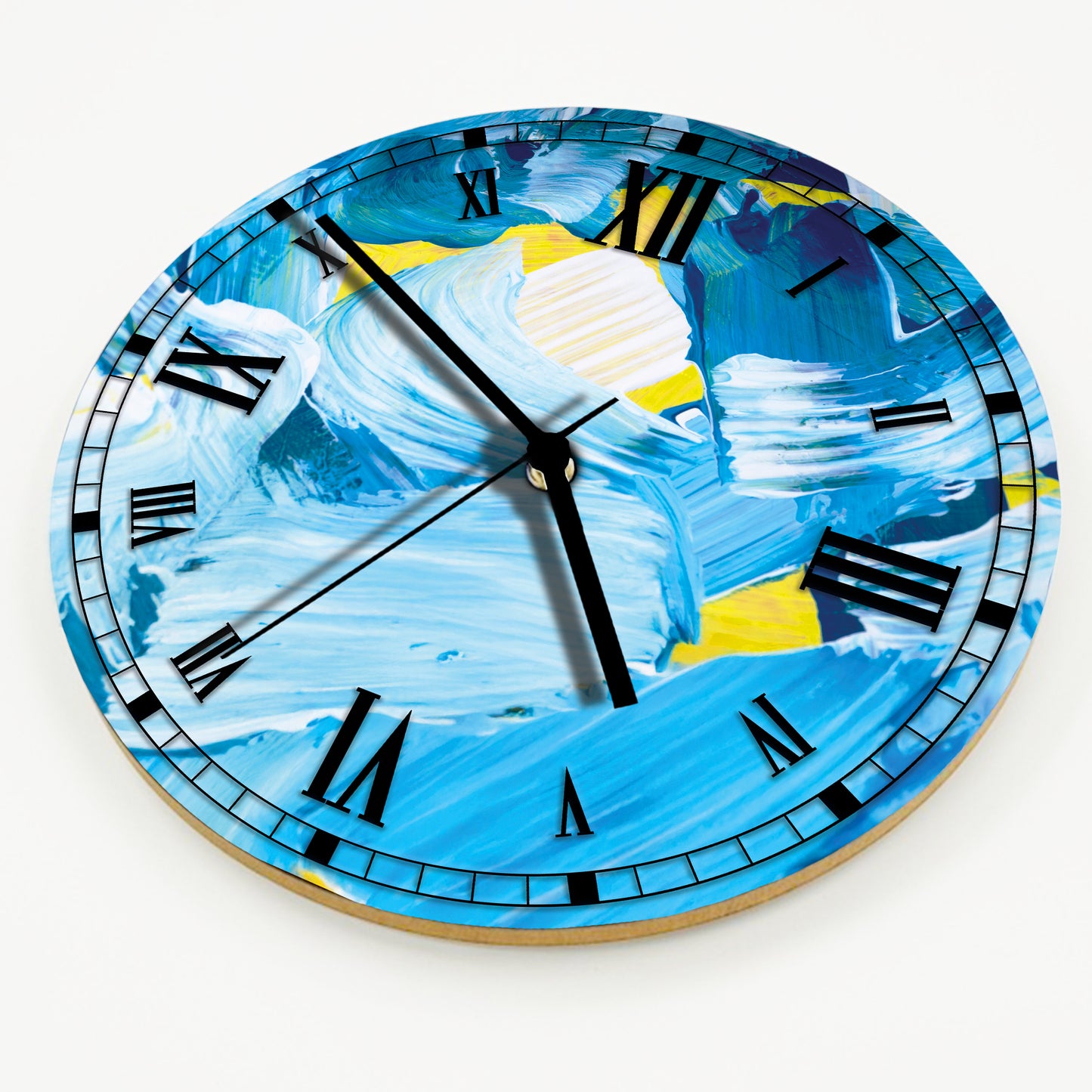Hochwertige 30cm-Uhren Made in Alzenau Lautlose Uhr MDF Acryl Motiv Blue Malerei