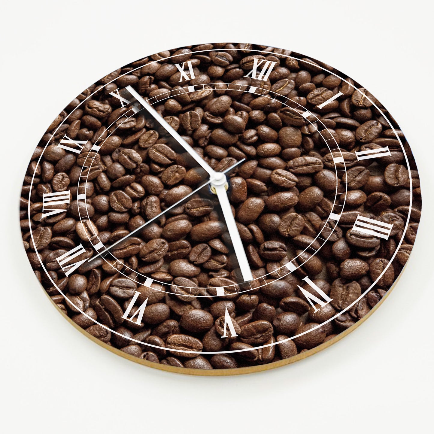 Hochwertige 30cm-Uhren Made in Alzenau Lautlose Uhr MDF Acryl Motiv Kaffeebohnen