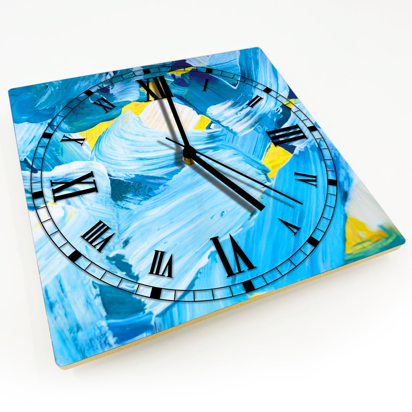Hochwertige 30cm-Uhren Made in Alzenau Lautlose Uhr MDF Acryl Motiv Blue Malerei