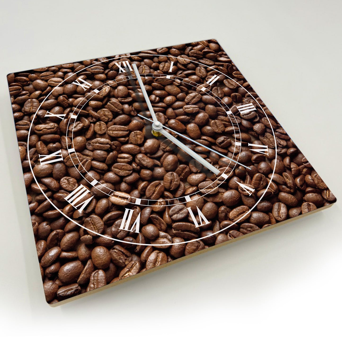 Hochwertige 30cm-Uhren Made in Alzenau Lautlose Uhr MDF Acryl Motiv Kaffeebohnen