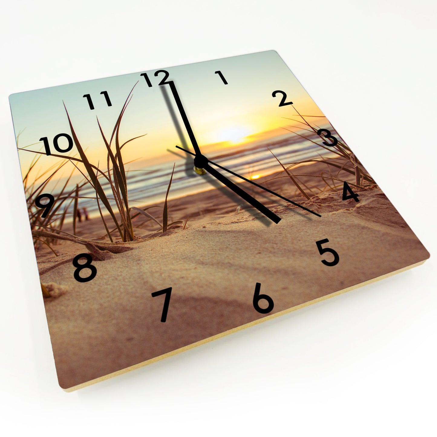 Hochwertige 30cm-Uhren Made in Alzenau Lautlose Uhr MDF Acryl Motiv Strandgras