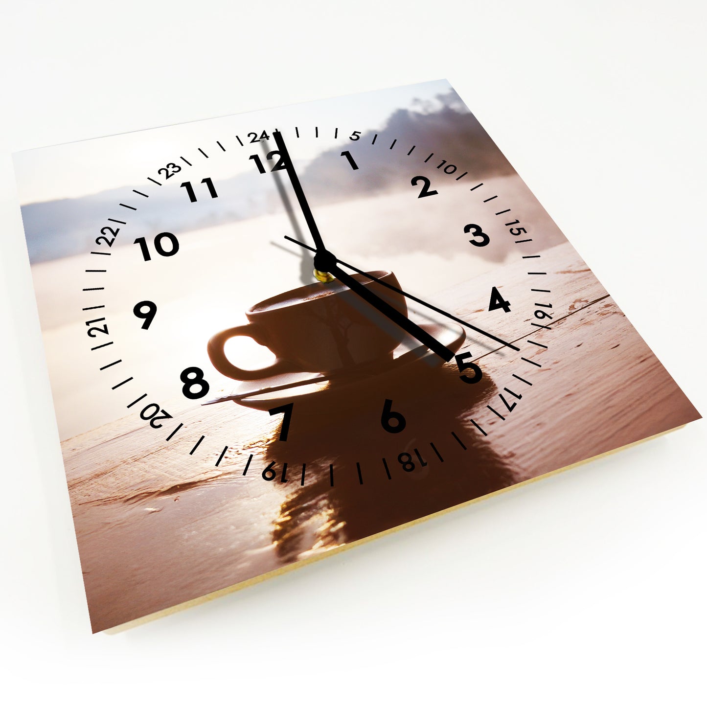 Hochwertige 30cm-Uhren Made in Alzenau Lautlose Uhr MDF Acryl Motiv Kaffeetasse
