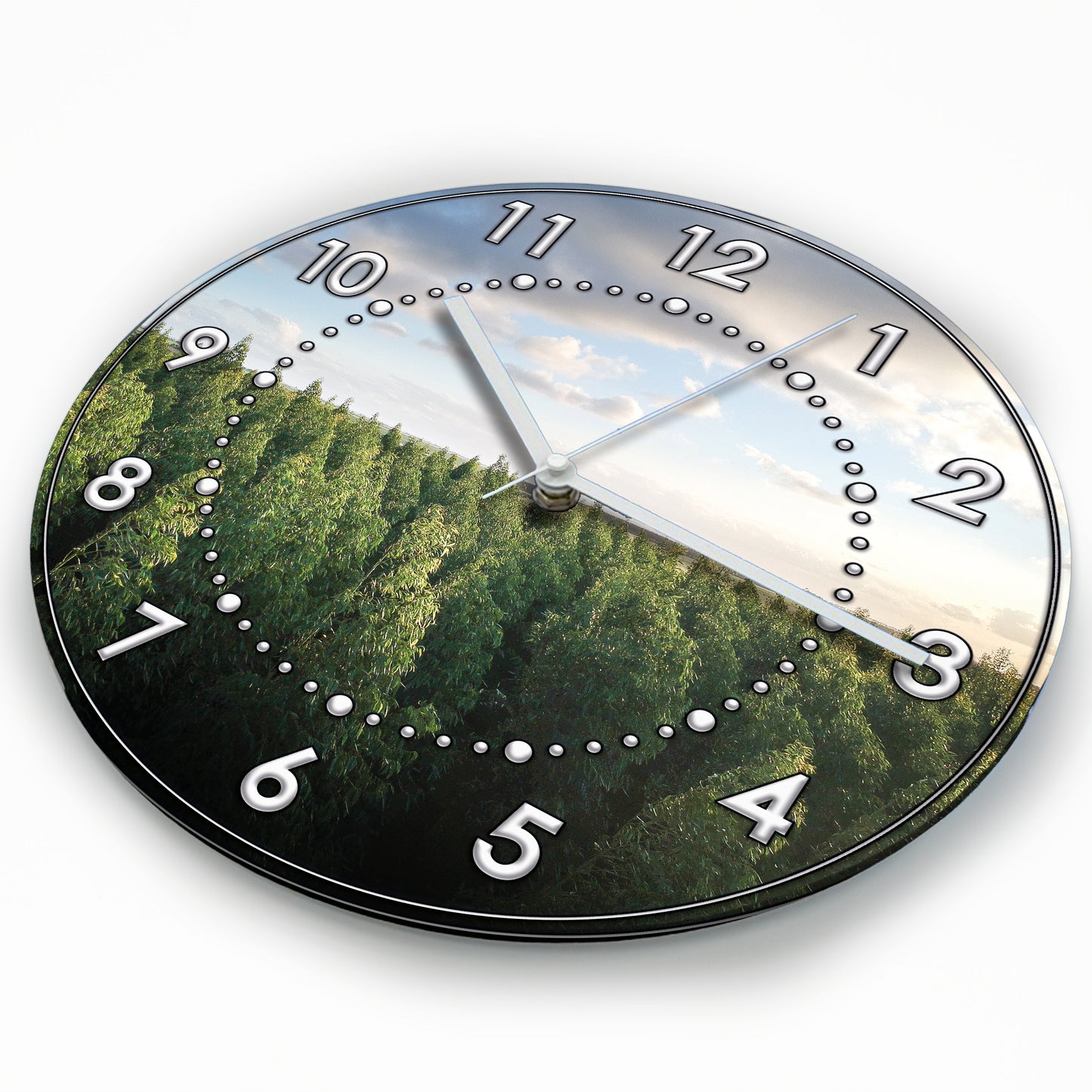 Hochwertige 30cm-Uhren Made in Alzenau Lautlose Uhr MDF Acryl Motiv Wald