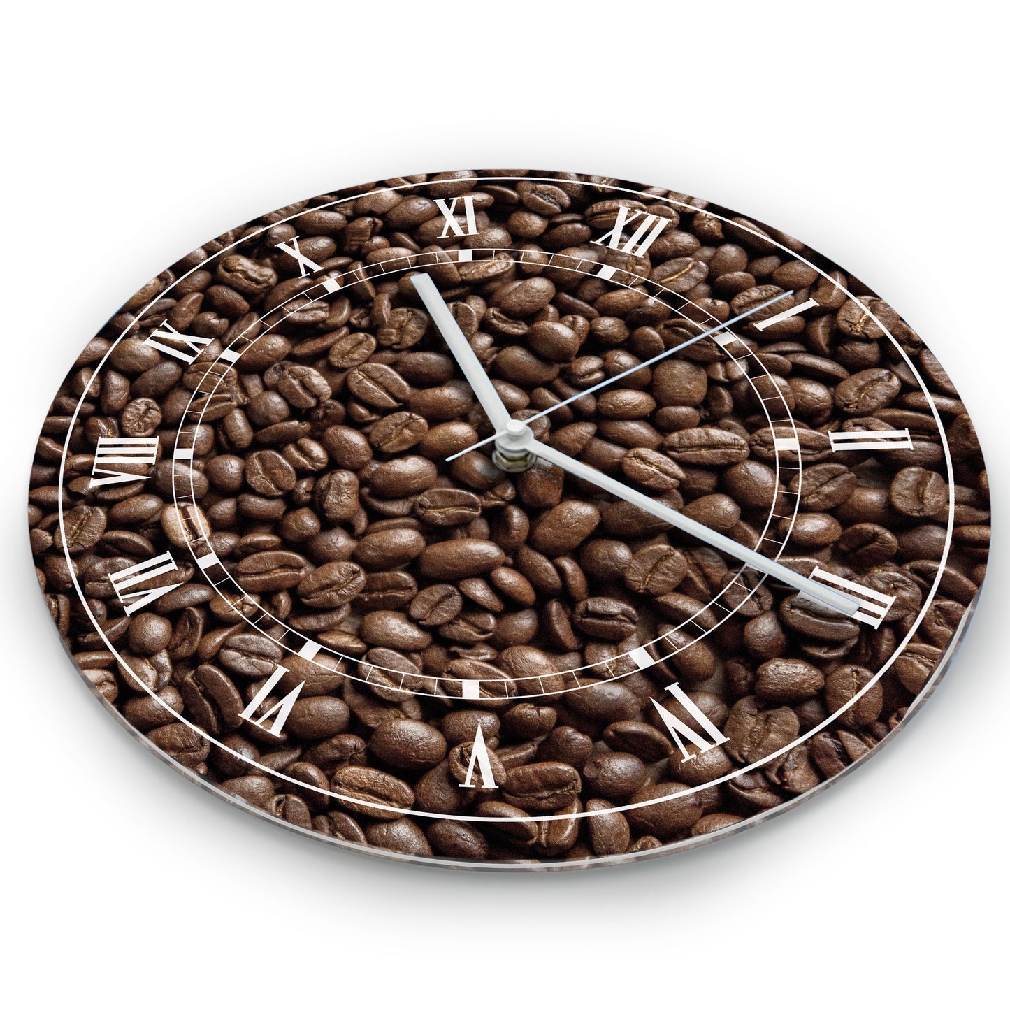 Hochwertige 30cm-Uhren Made in Alzenau Lautlose Uhr MDF Acryl Motiv Kaffeebohnen