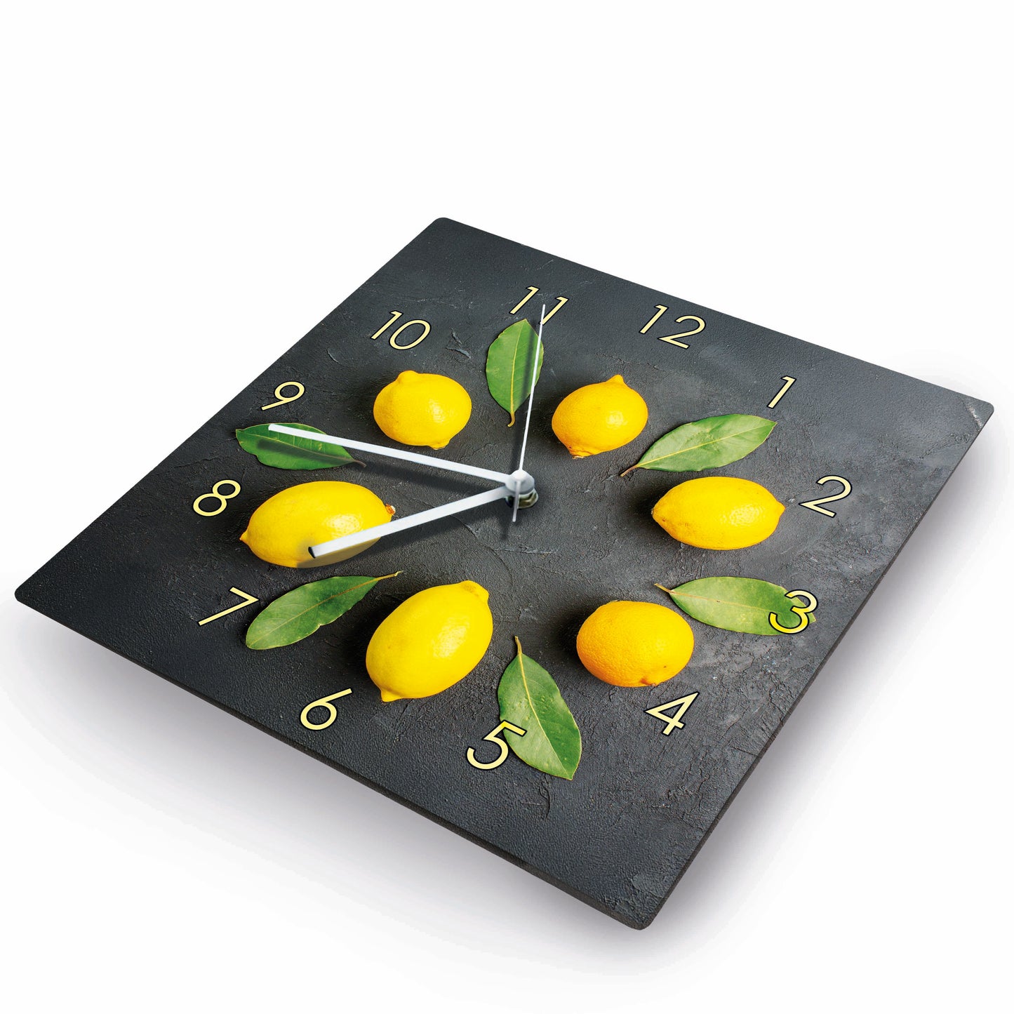 Hochwertige 30cm-Uhren Made in Alzenau Lautlose Uhr MDF Acryl Motiv Zitronenkranz