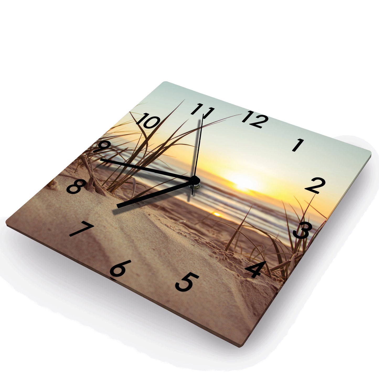 Hochwertige 30cm-Uhren Made in Alzenau Lautlose Uhr MDF Acryl Motiv Strandgras
