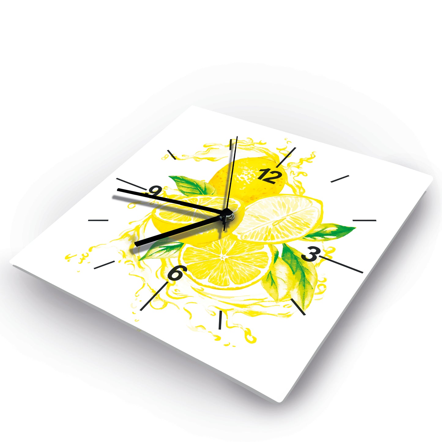 Hochwertige 30cm-Uhren Made in Alzenau Lautlose Uhr MDF Acryl Motiv Zitronentraum