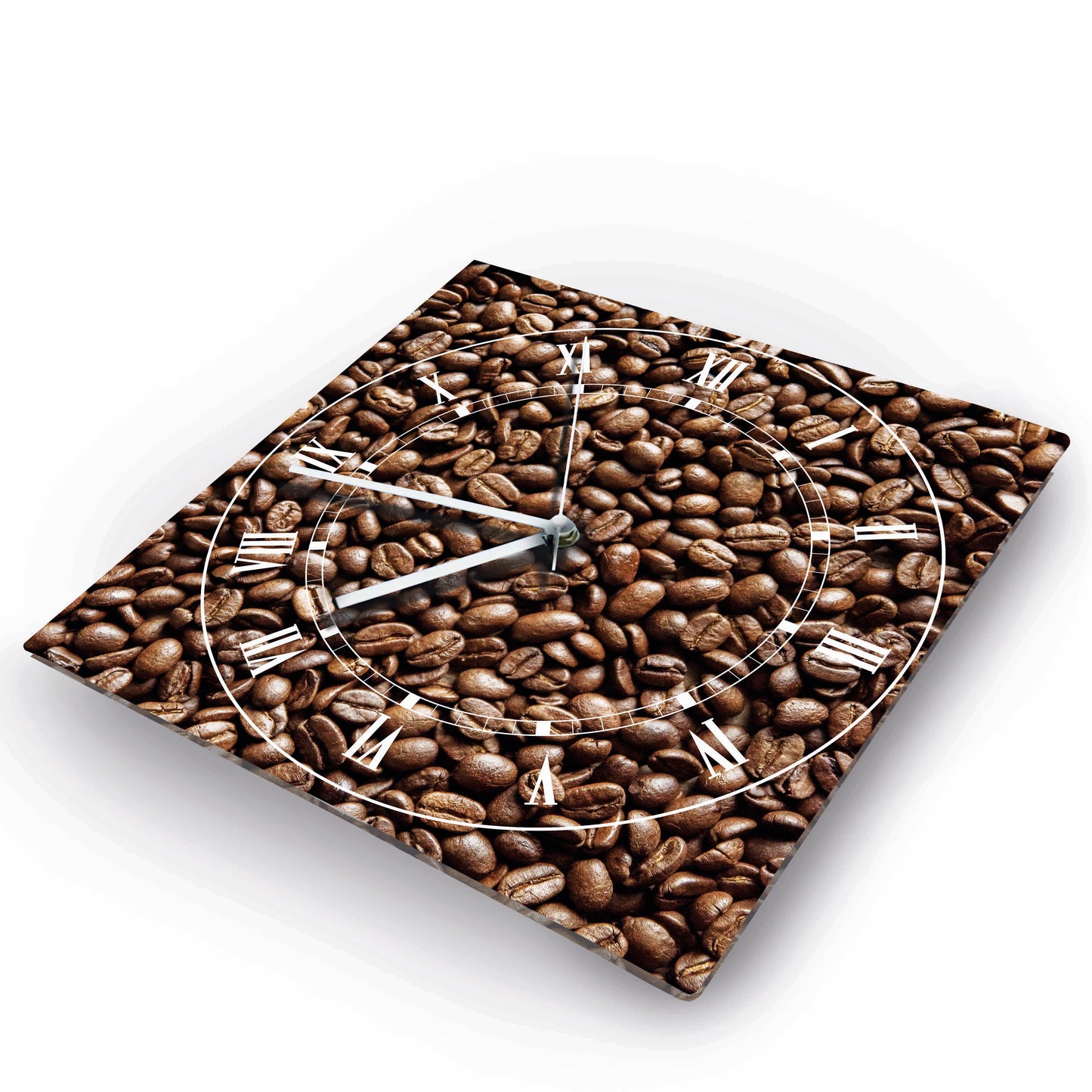 Hochwertige 30cm-Uhren Made in Alzenau Lautlose Uhr MDF Acryl Motiv Kaffeebohnen