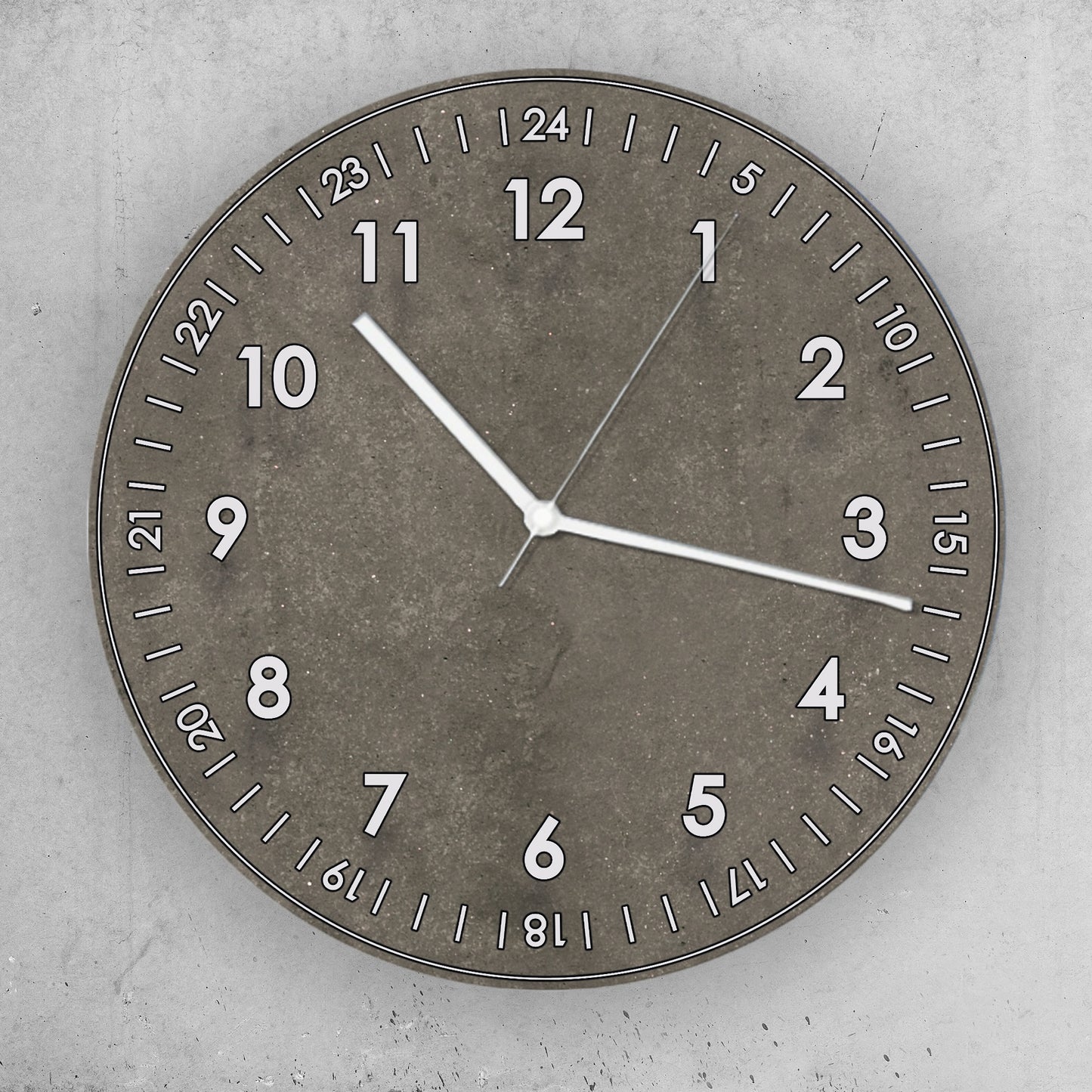Hochwertige 30cm-Uhren Made in Alzenau Lautlose Uhr MDF Acryl Motiv Beton-Look
