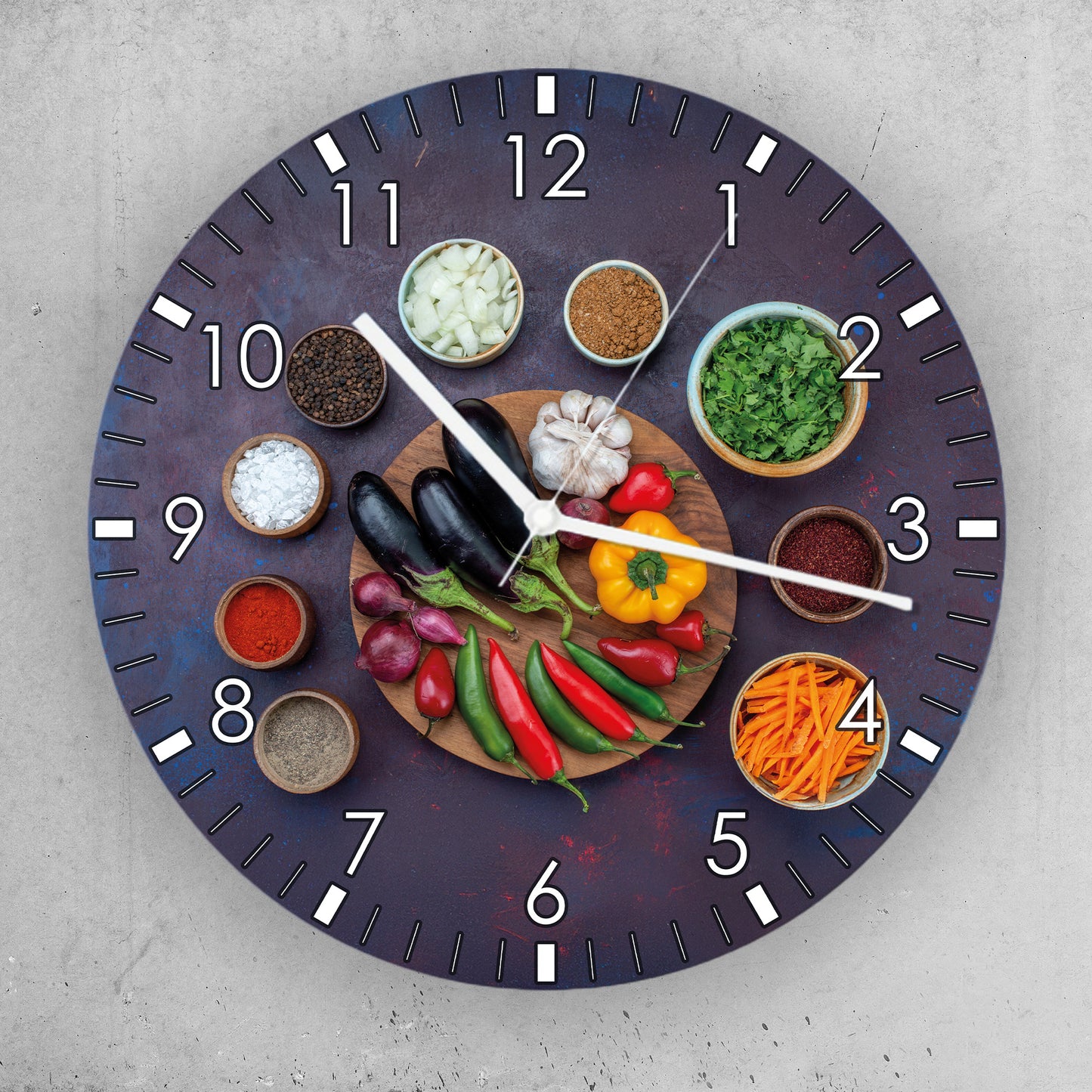 Hochwertige 30cm-Uhren Made in Alzenau Lautlose Uhr MDF Acryl Motiv Gewürztraum