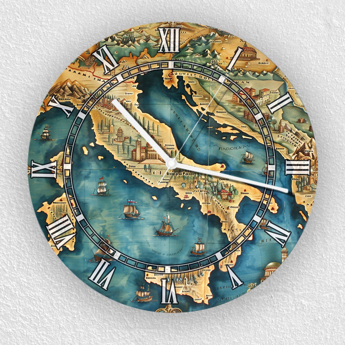 Hochwertige 30cm-Uhren Made in Alzenau Lautlose Uhr MDF Acryl Motiv Italien
