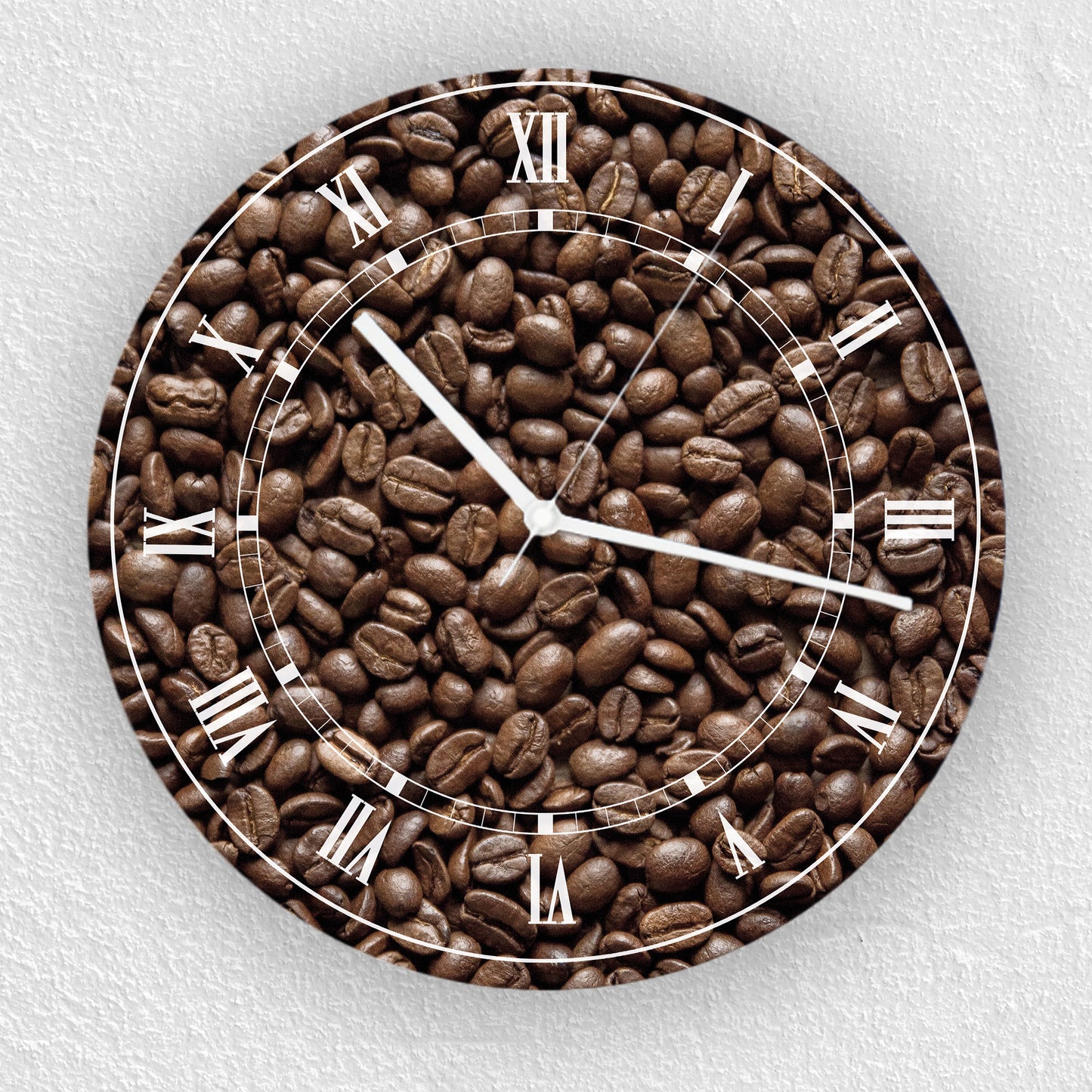 Hochwertige 30cm-Uhren Made in Alzenau Lautlose Uhr MDF Acryl Motiv Kaffeebohnen